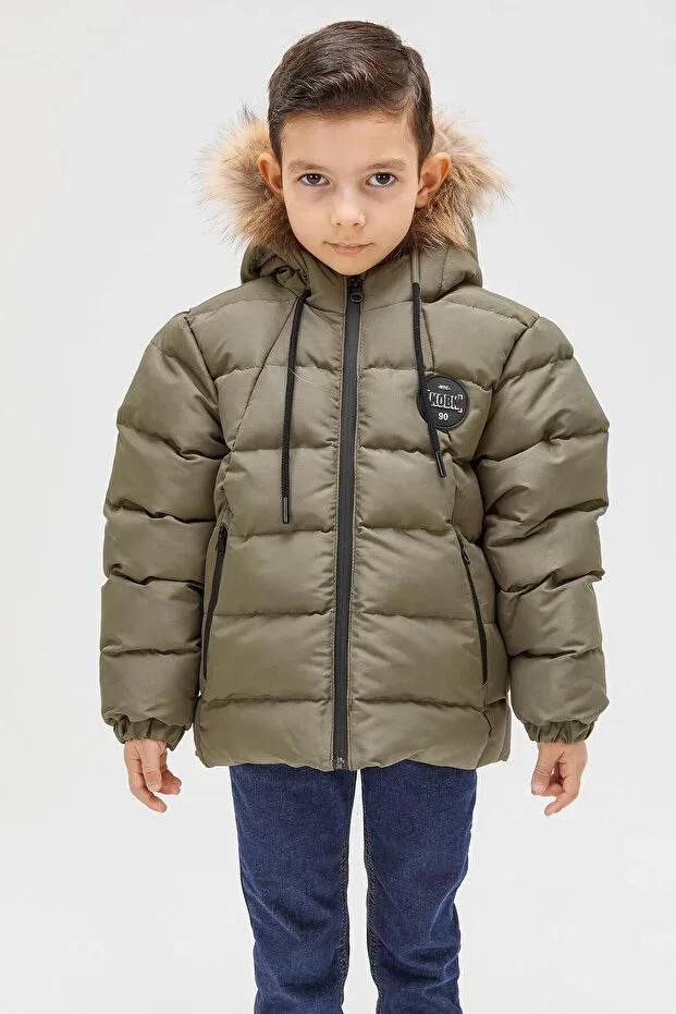 Детское пальто для девочек с капюшоном Benitto Kids, Khaki