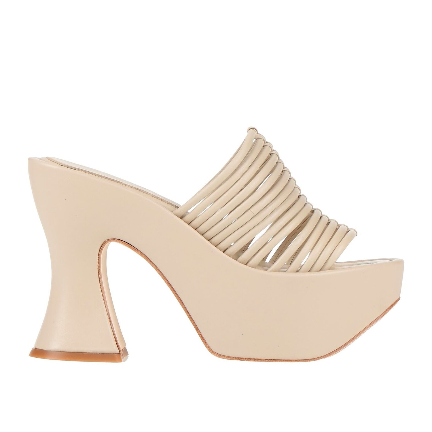 

Босоножки Paloma Barceló Leather Round Toeline Spool Heel, бежевый