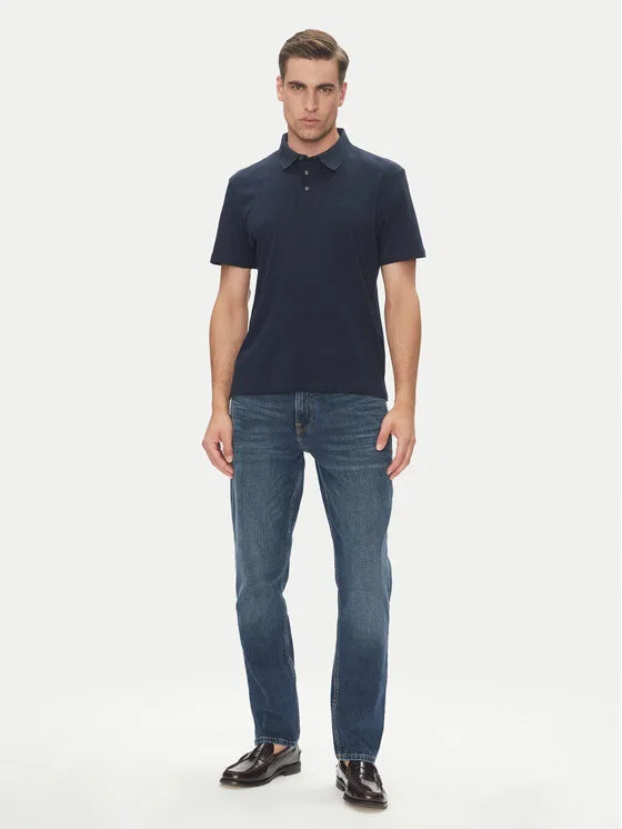 Поло regular fit Supima Calvin Klein, темно-синий — фото 2