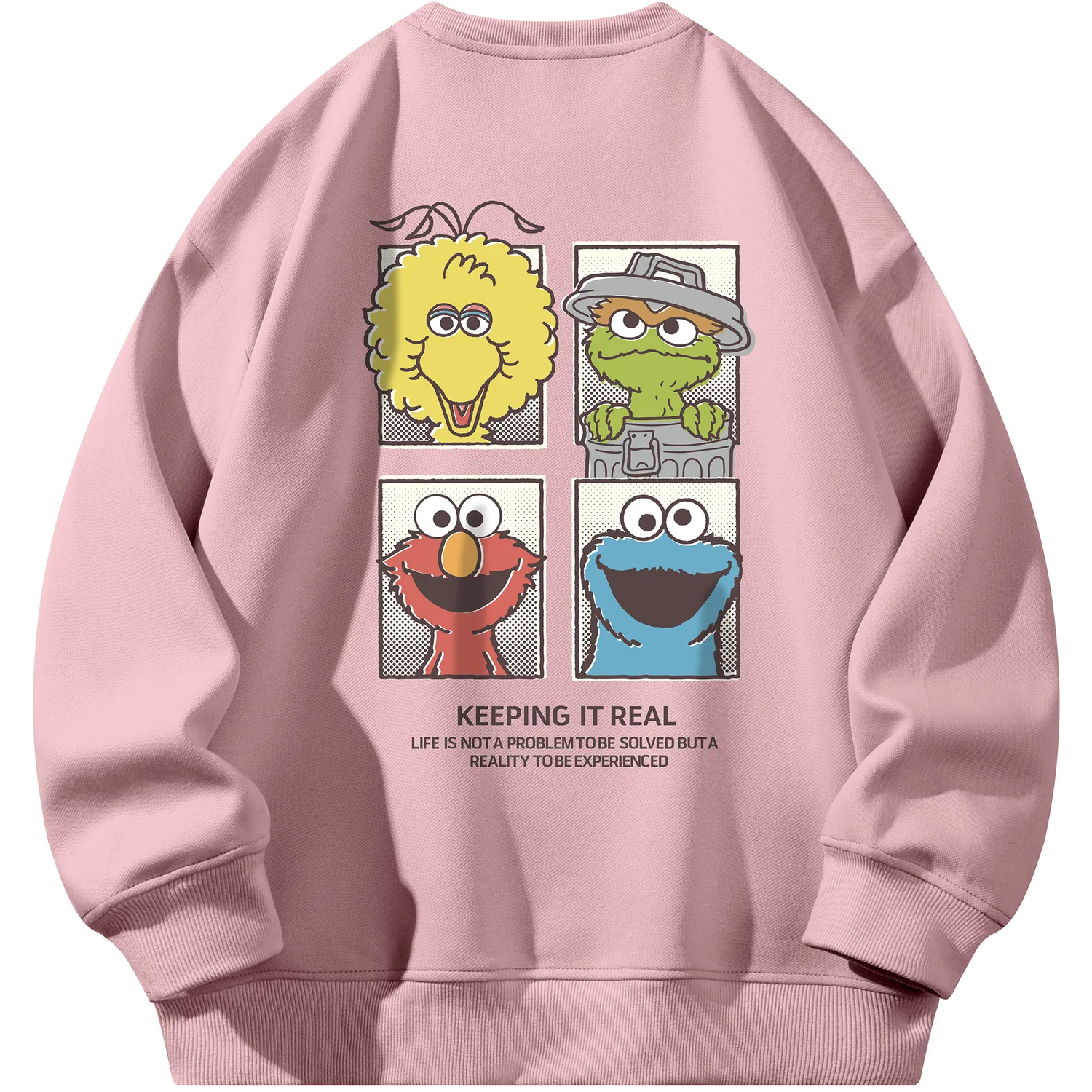 Детский свитшот с принтом Sesame Street, Rose Pink