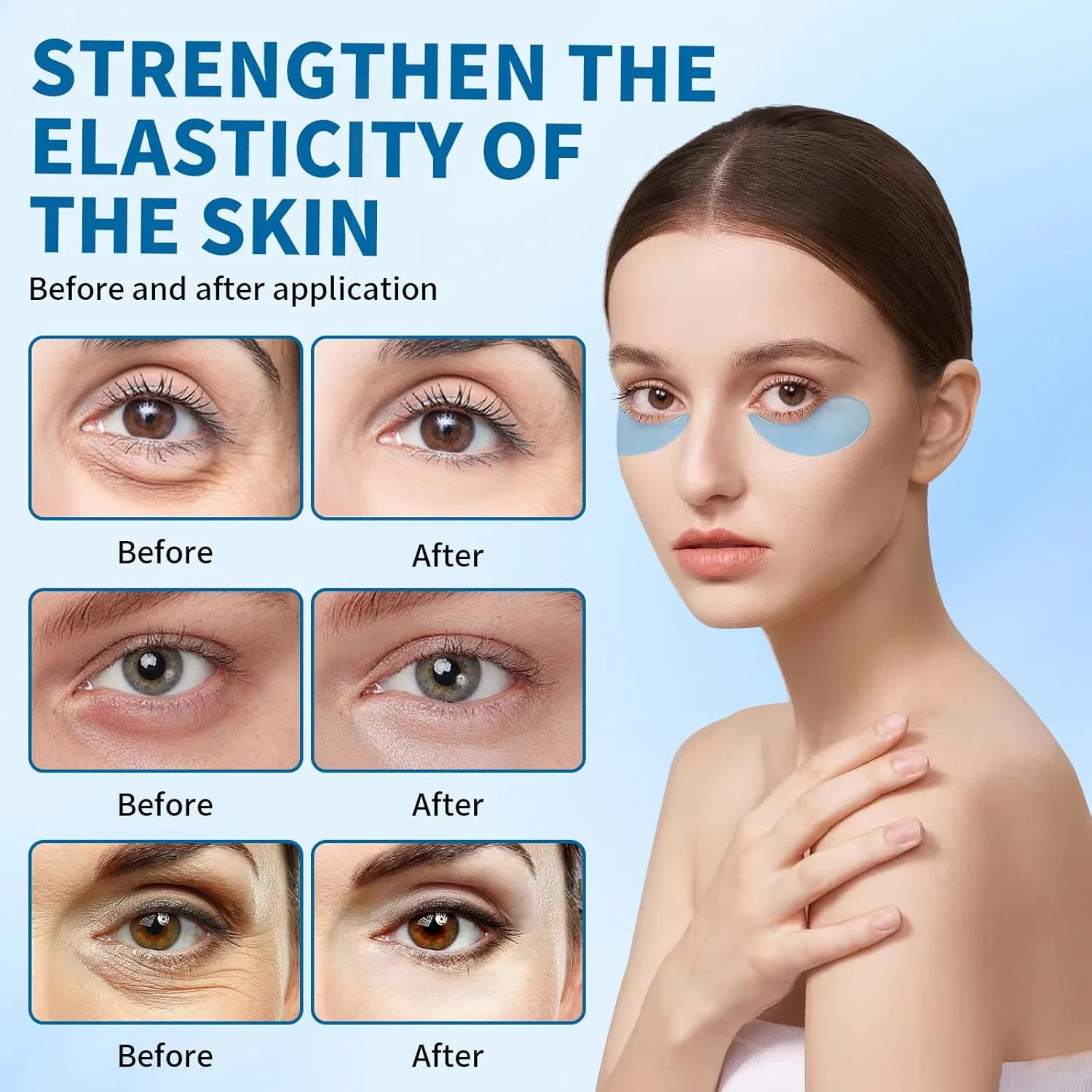 Патчи для глаз от темных кругов и морщин, Pluvyze, 60 шт + сыворотка VC Anti-Wrinkle Serum — фото 2