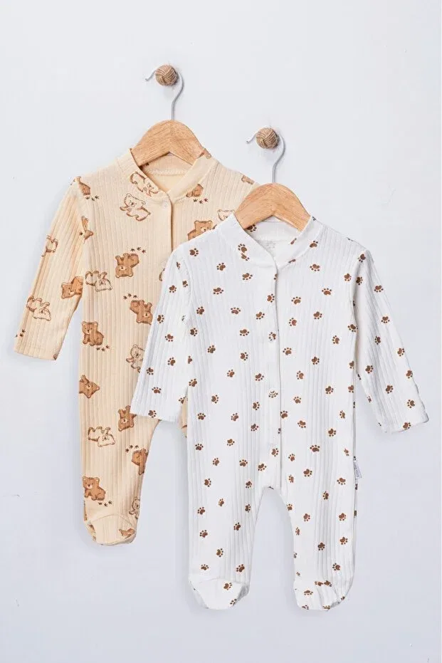 Детский комбинезон для девочек хлопковый Enia Baby, Beige — фото 4