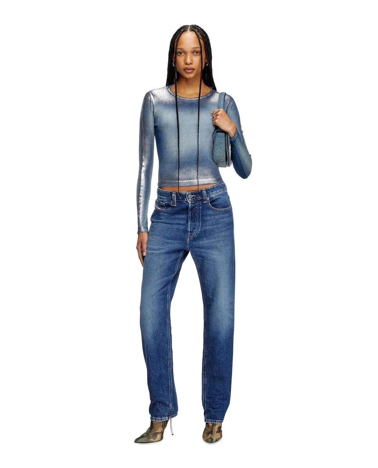 Женские джинсы прямого кроя с низкой посадкой Diesel, Azul Denim — фото 4