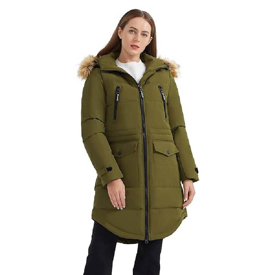 

Пальто-пуховик Orolay Women's Thickened Down Winter, темно-зеленый