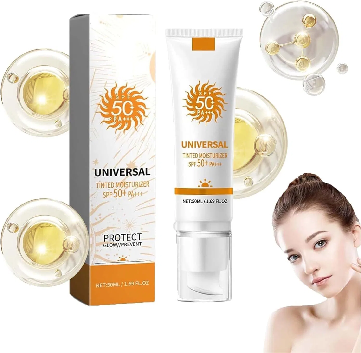 Тонированный солнцезащитный крем для лица SPF 50, Aicoyiu, 50 мл
