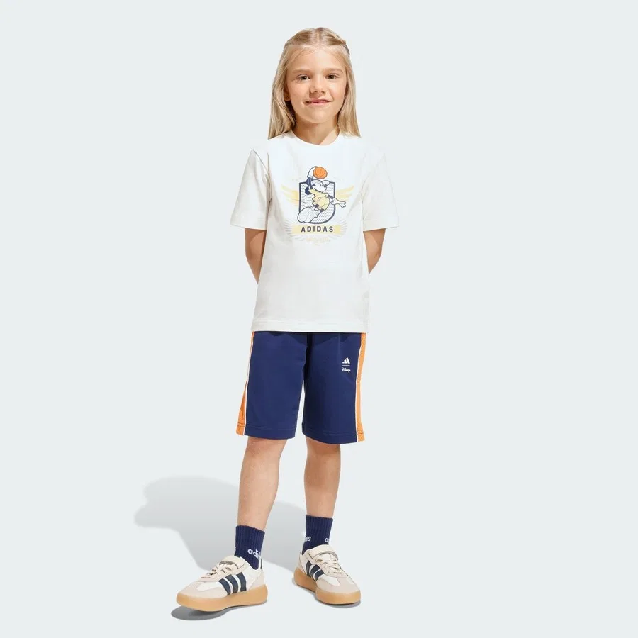 Комплект из футболки и шорт с принтом Mickey Mouse Sportswear JZ3559 adidas, Белый