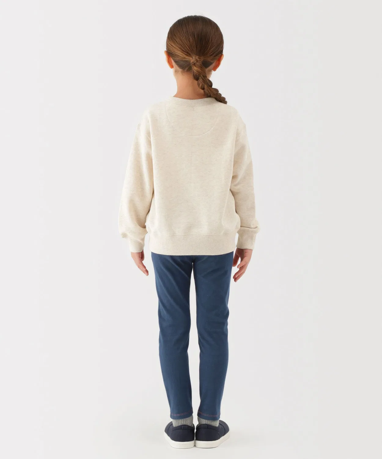 Детские леггинсы-джинсы с высокой посадкой, модель Jersey Stretch MUJI, Dark Navy — фото 4