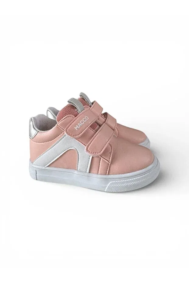 Детские спортивные кроссовки для девочек на липучке Macco Shoes, Pink — фото 2