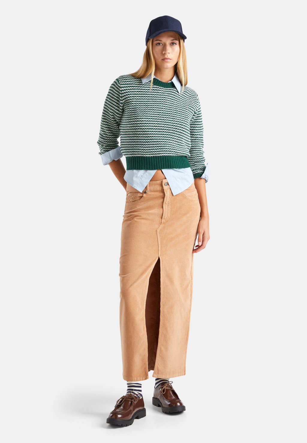 

Юбка макси GARMENT DYED WITH FRONT SPLIT United Colors of Benetton, бежевый