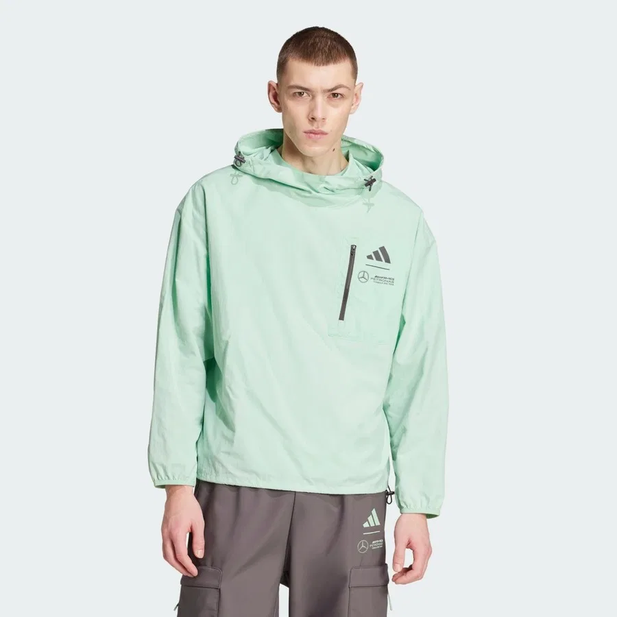 Ветровка Mercedes-AMG Petronas Formula One Team Premium Woven Windbreaker, adidas, Зеленый