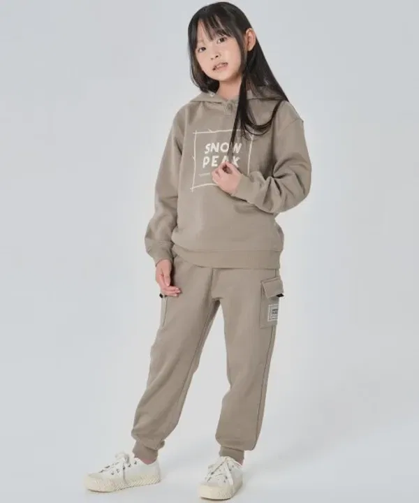 Флисовая худи для детей, Land, Snowpeak Apparel Kids, хаки серый — фото 3