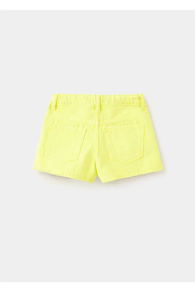 Детские шорты для девочек джинсовые Mango Kids, Grass Color — фото 2