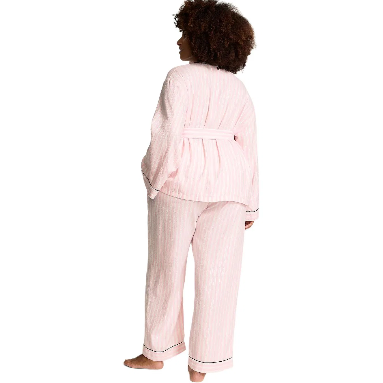 Женский комплект пижамы из фланели с длинным рукавом Flannel Wrap Long Pajama Set, Victoria's Secret, Pink — фото 4