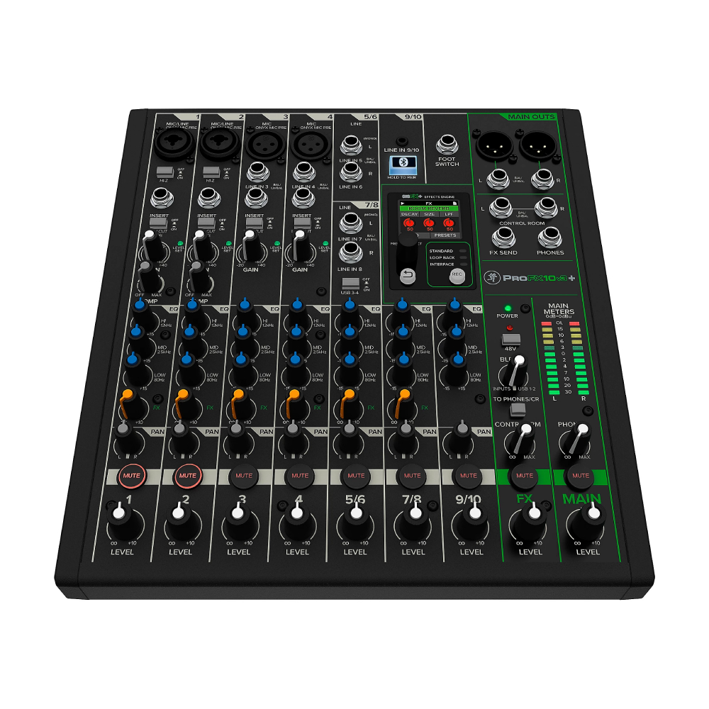 

12-канальный аналоговый микшер Mackie ProFX12v3+ с улучшенными эффектами, режимами записи через USB и Bluetooth