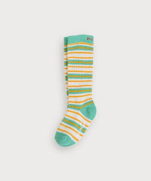 Детские носки с принтом, модель Colorful Border Mesh Long Socks, moimoln, Mint