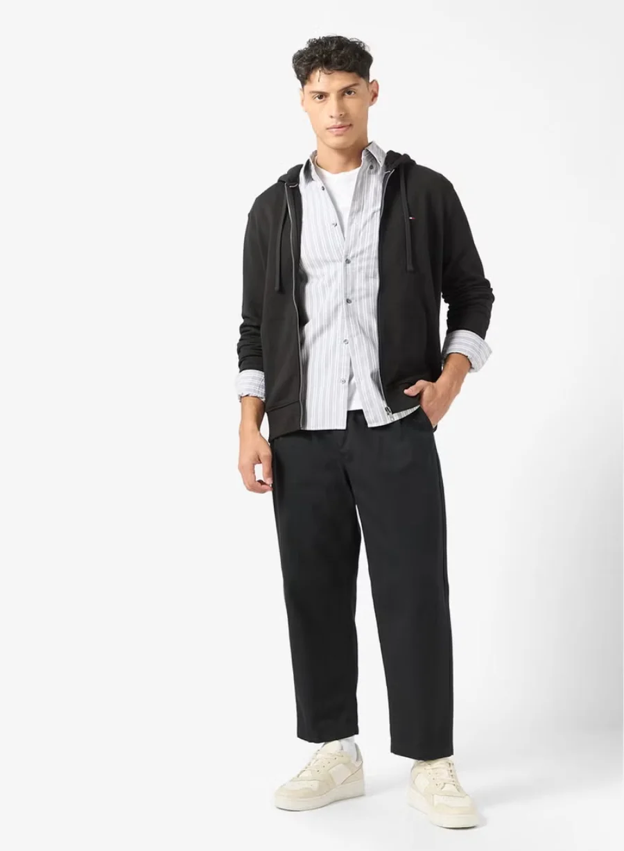 Худи Tommy Hilfiger Terry Zip-Thru, черный — фото 4