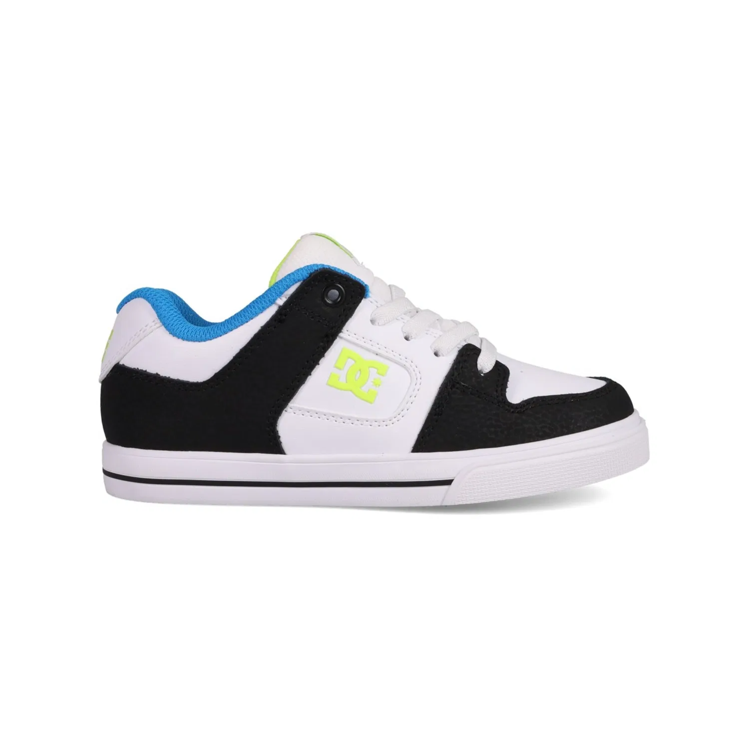 Детские кроссовки с эластичными шнурками DC Shoes, Black/Blue/Lime — фото 2