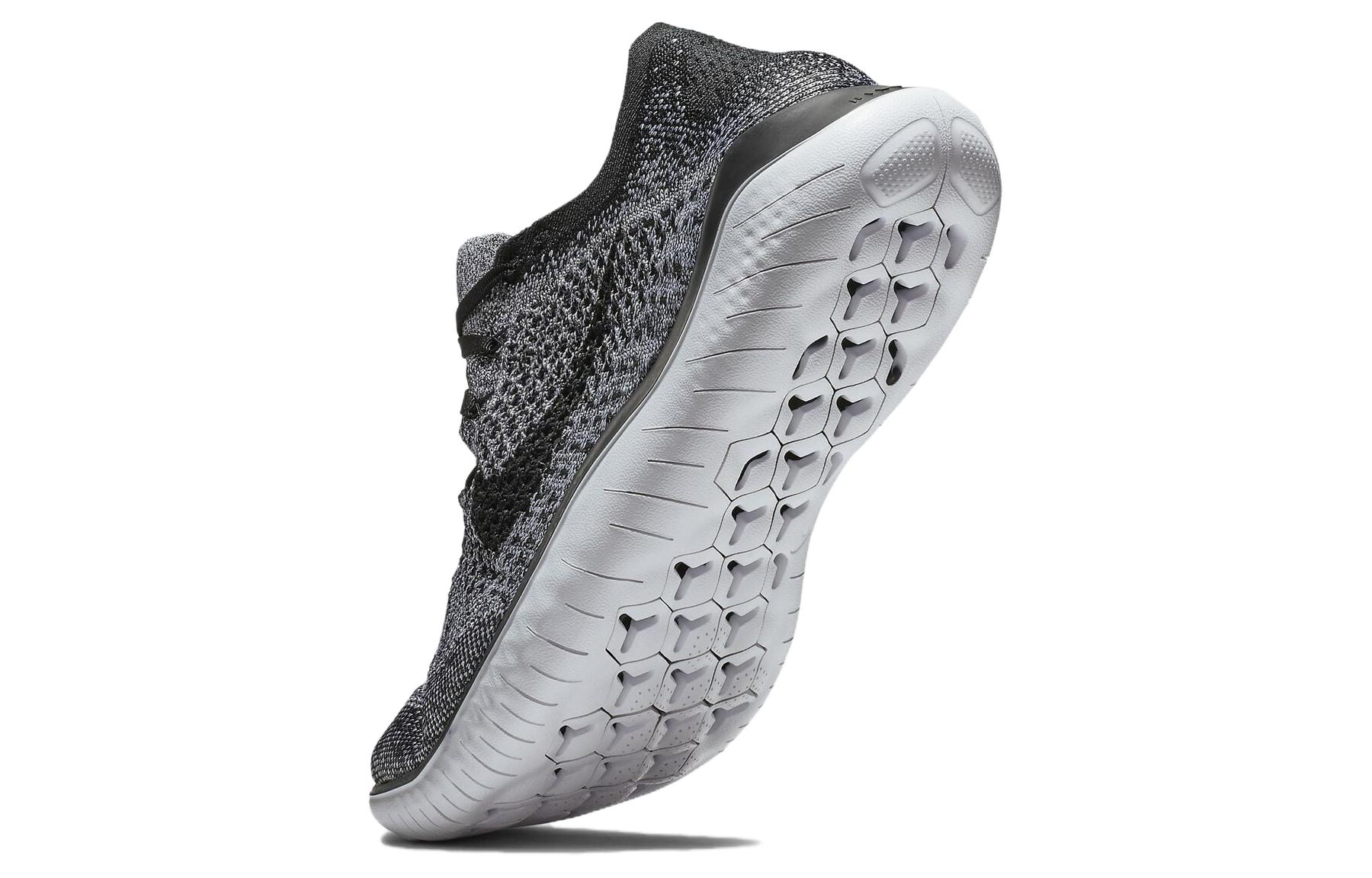 Кроссовки Nike Free RN Flyknit 2018, черный/белый — фото 4