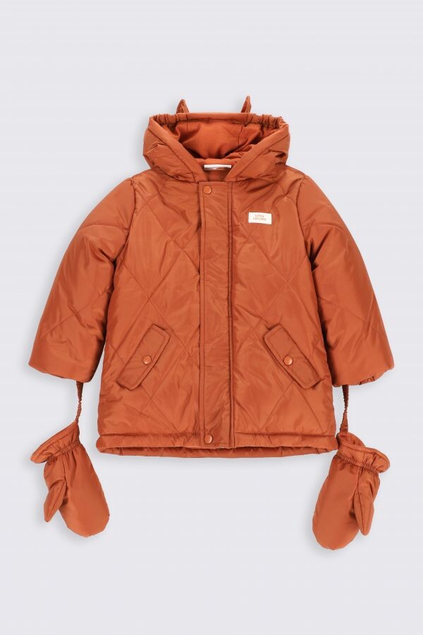 

Зимняя куртка Coccodrillo коричневая с капюшоном, Коричневый, Зимняя куртка Coccodrillo коричневая с капюшоном