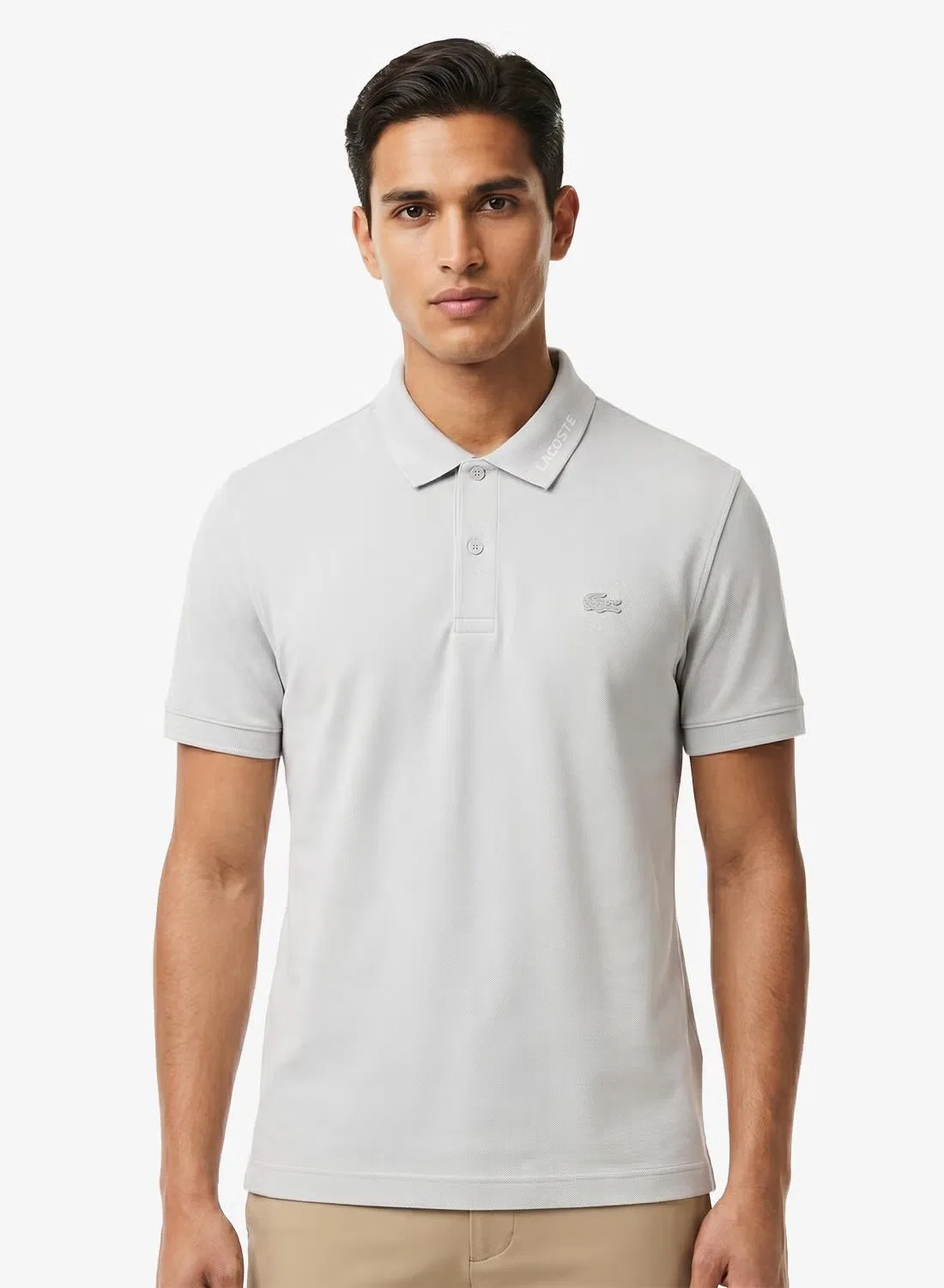 Поло с жаккардовым воротником Lacoste, вересковый