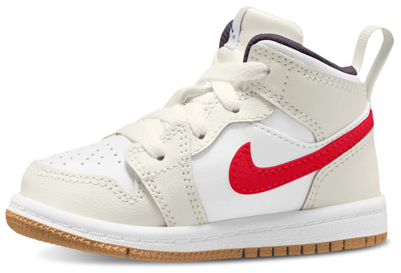Кроссовки для девочек AJ 1 Mid Jordan, цвет Red/Beige/White — фото 2