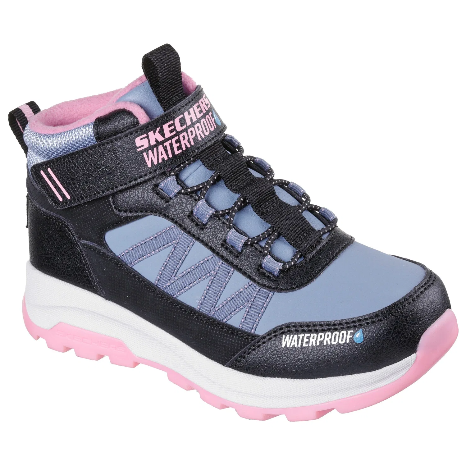 Детские зимние ботинки с водозащитой Storm Blazer Skechers, Black-Pink — фото 4