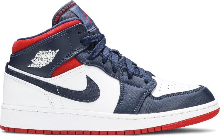 

Кроссовки Air Jordan 1 Mid GS USA Olympic, синий, Синий;серый, Кроссовки Air Jordan 1 Mid GS USA Olympic, синий