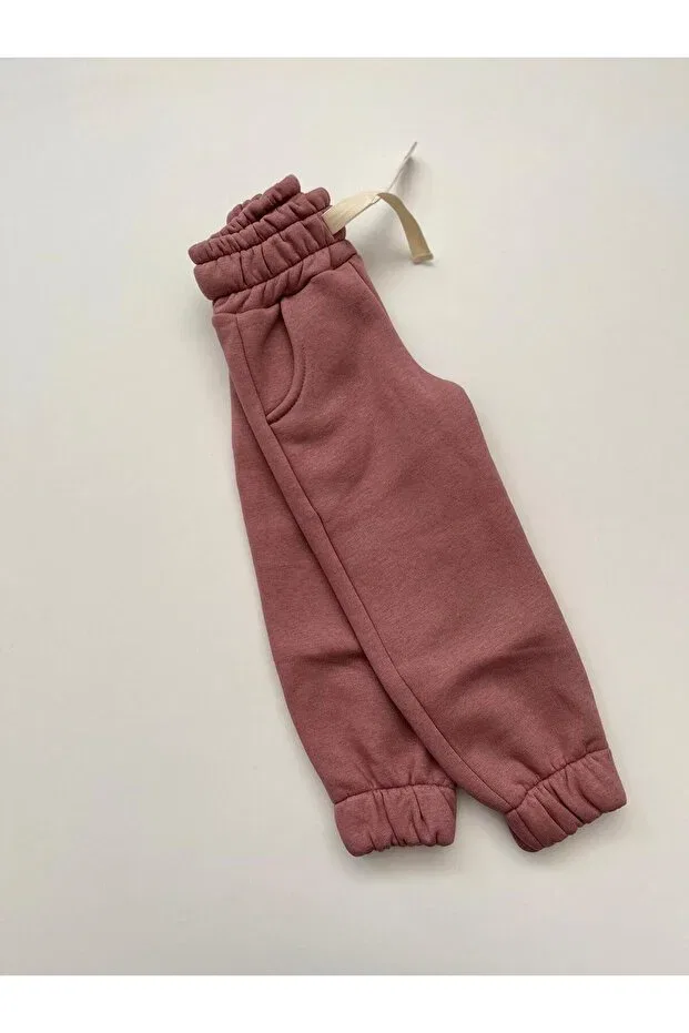 Детские спортивные штаны для девочек с высокой талией Basics Pour La Riviere, Rose Dried — фото 4