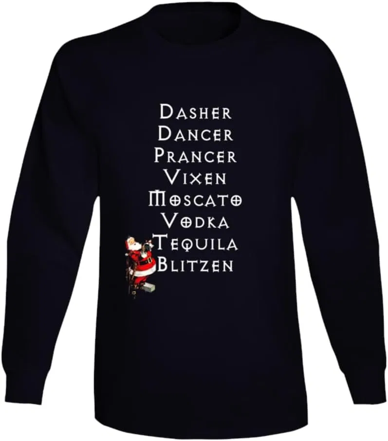 Мужская футболка с принтом оленей Santa Drunk Reindeer, Black