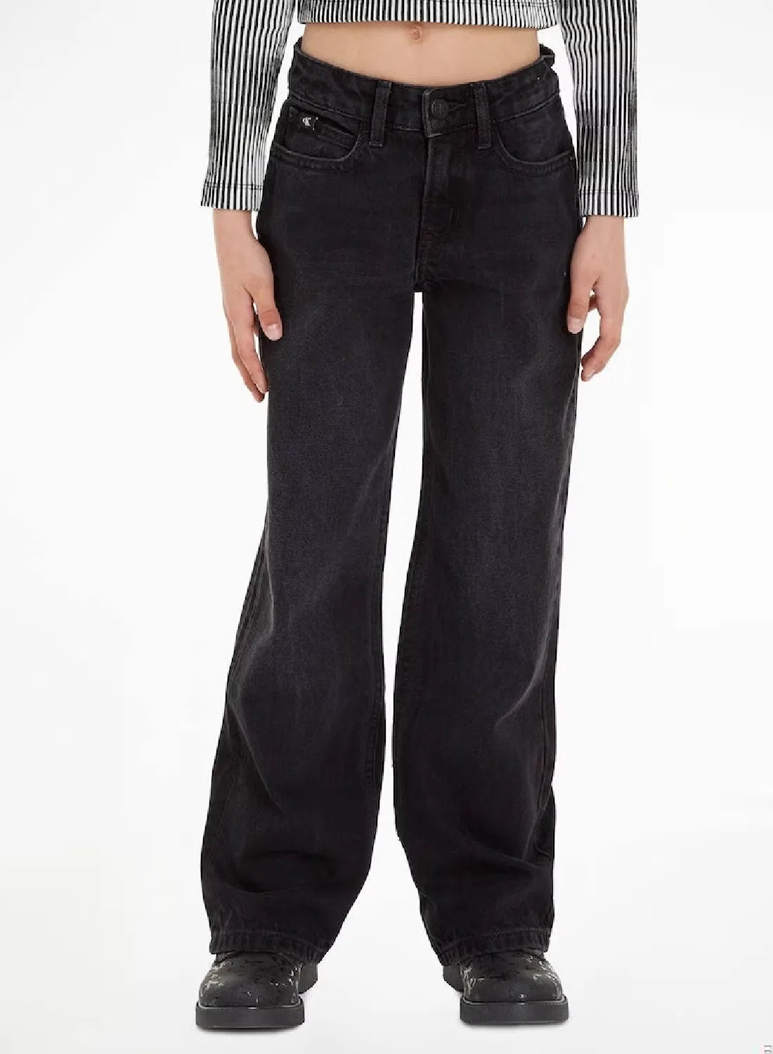 Джинсы широкие клеш Calvin Klein Jeans, черный