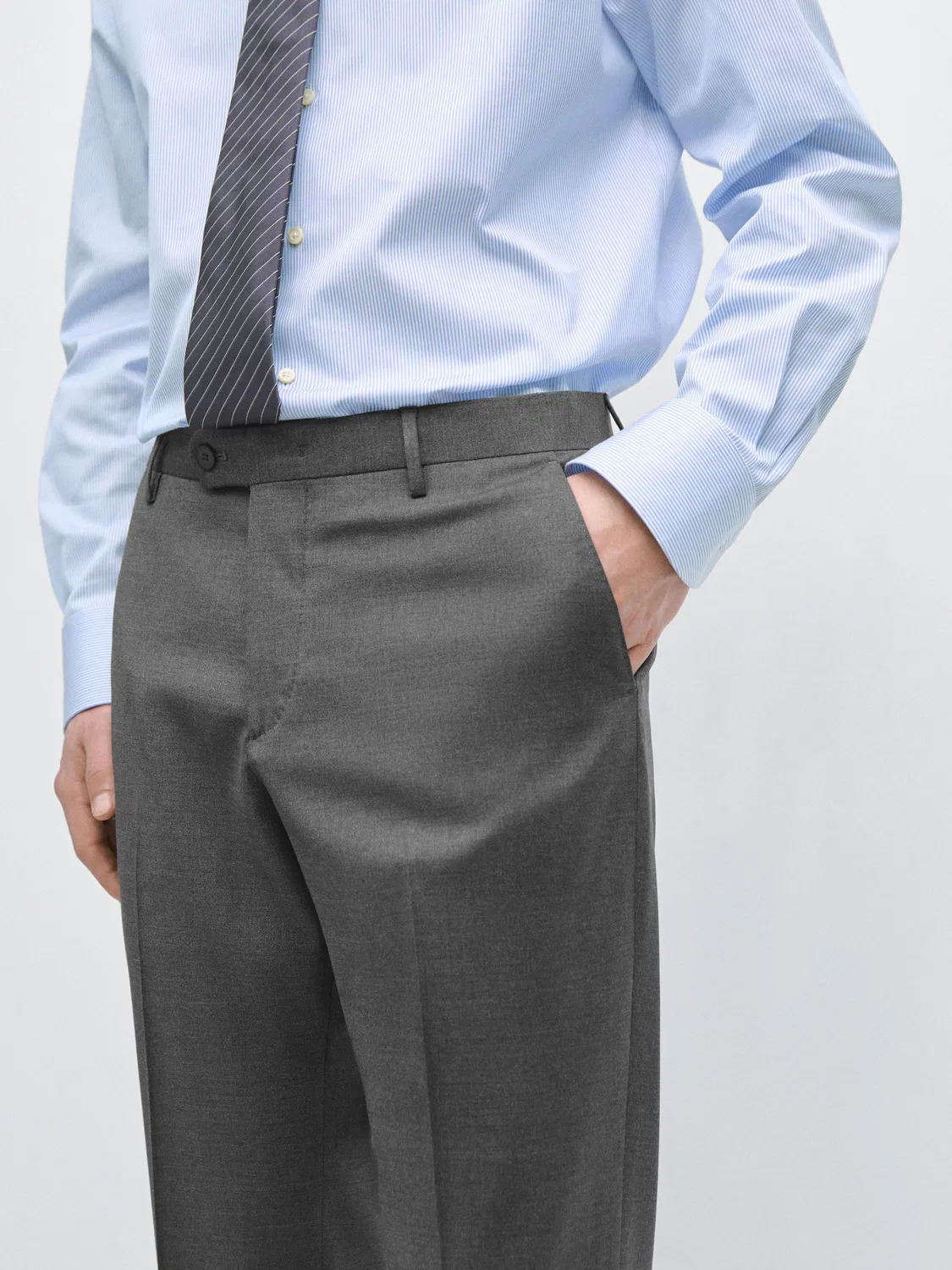 Брюки Massimo Dutti, для костюма, серые — фото 4