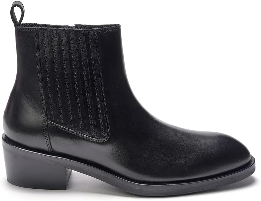 

Мужские кожаные ботинки Chelsea A. Veer Beckett, Верх из премиальной телячьей кожи с амортизирующей стелькой и резиновой подошвой средней высоты, Классический дизайн на подъем, Стильные, прочные и удобные, черный