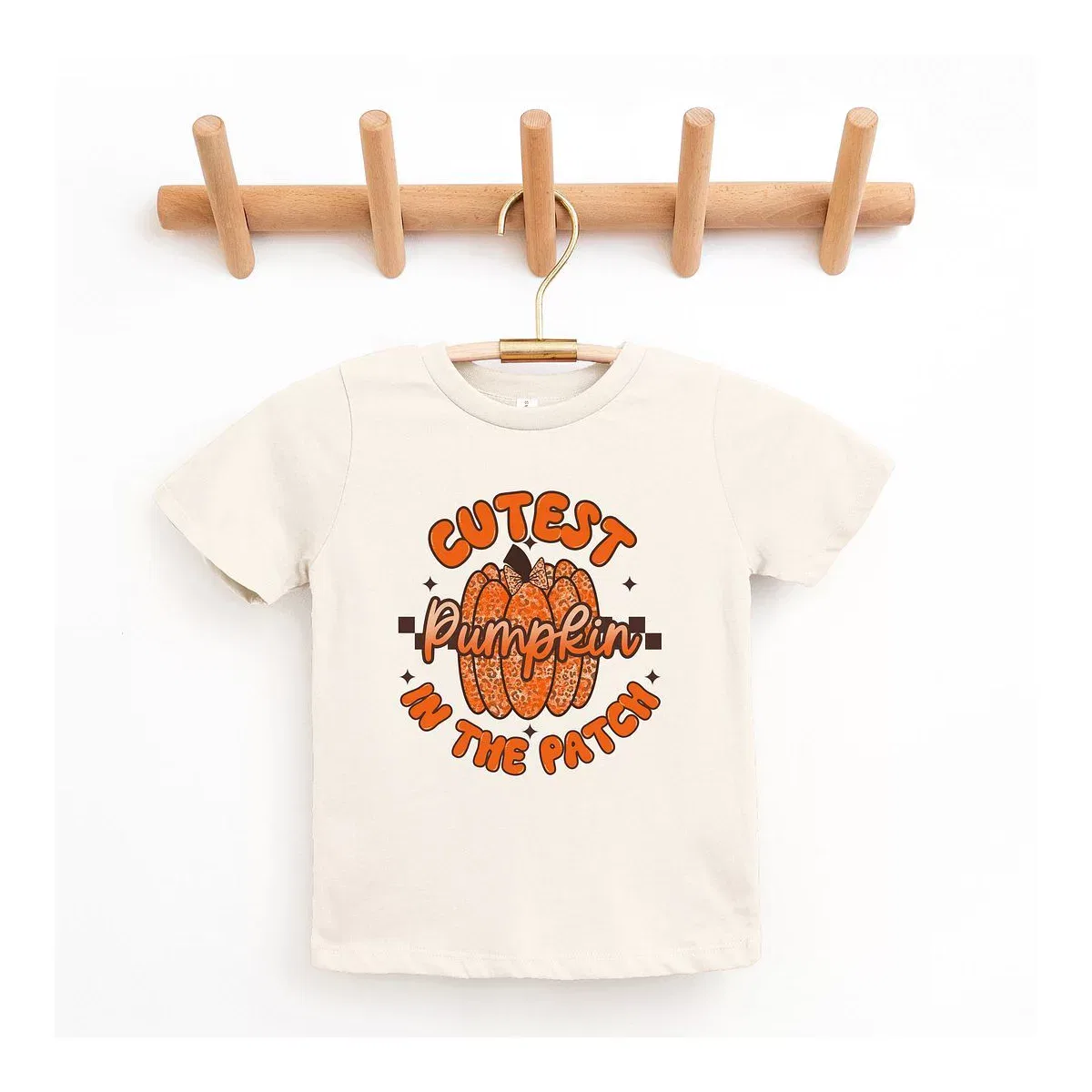 Детская футболка с принтом Cutest Pumpkin Leopard Print The Juniper Shop, Cream