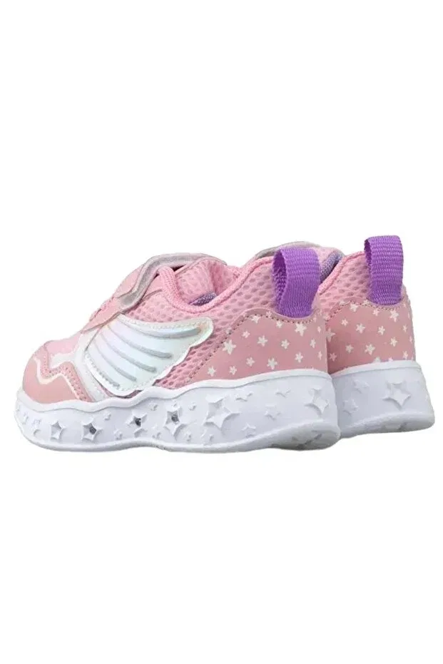 Детские кроссовки для девочек с подсветкой Pabuç Ailesi, Pink White — фото 3