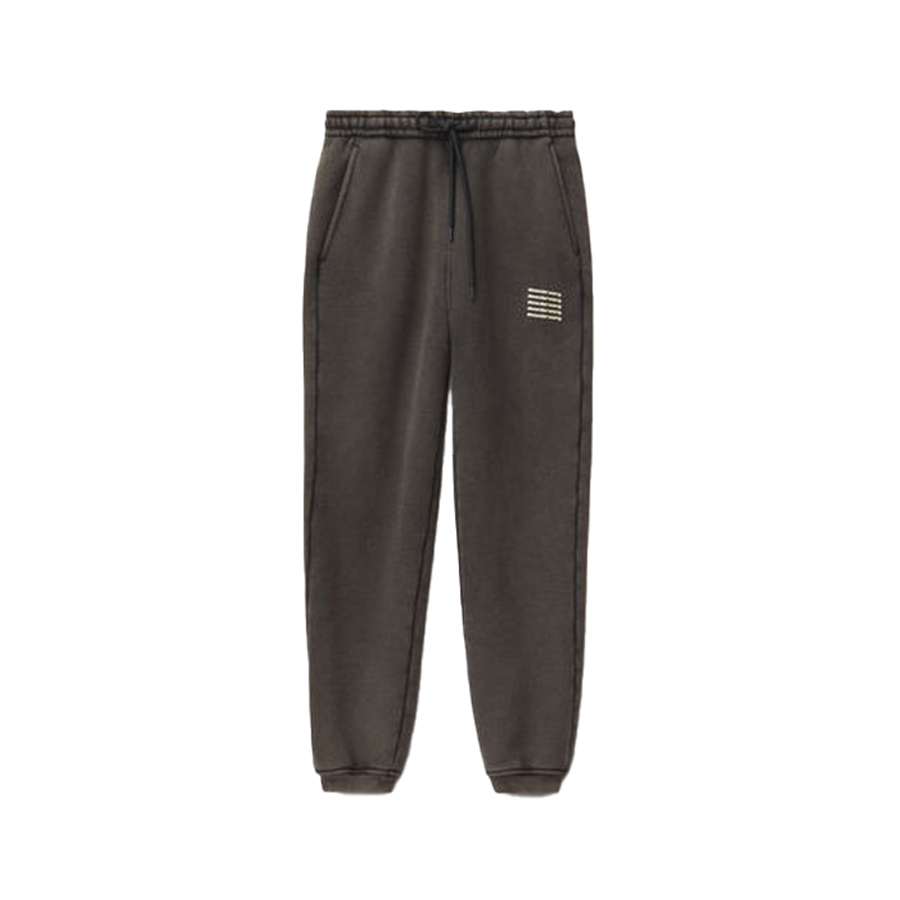 Спортивные брюки Alexander Wang SS22 Micronized Acid Washed Logo, черно-серый