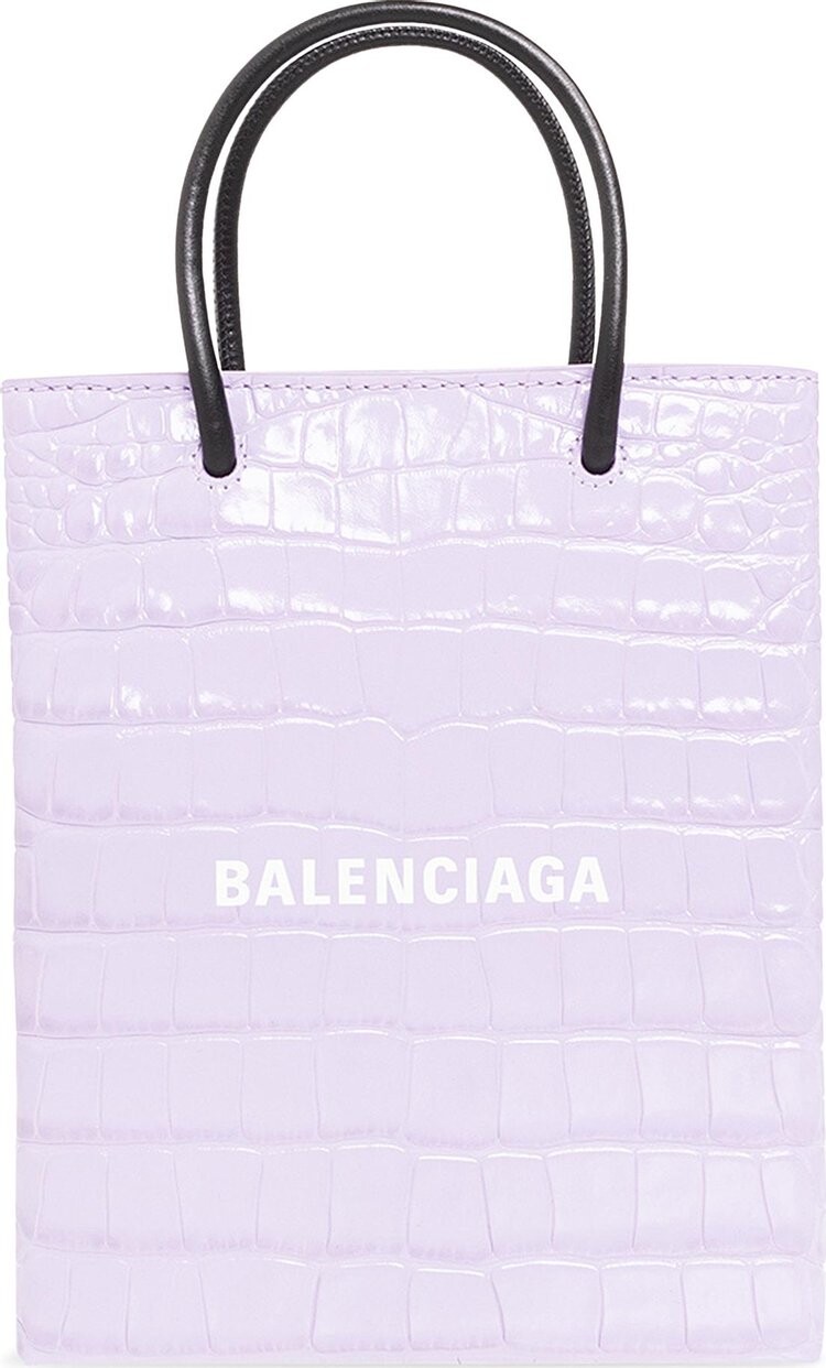 

Сумка Balenciaga Shopping Phone Shoulder Bag Lilac/White, фиолетовый