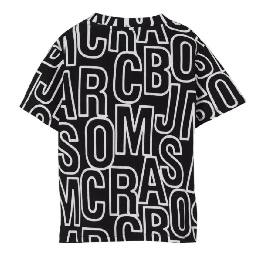 Футболка с принтом Kids All-Over Logo Little Marc Jacobs, Black — фото 2