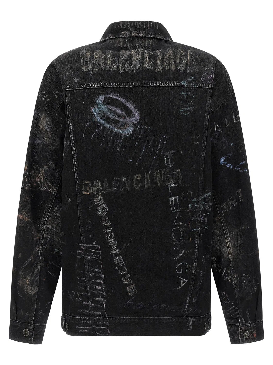 Мужская джинсовая куртка оверсайз Black Cotton Denim Jacket Balenciaga, Black — фото 2
