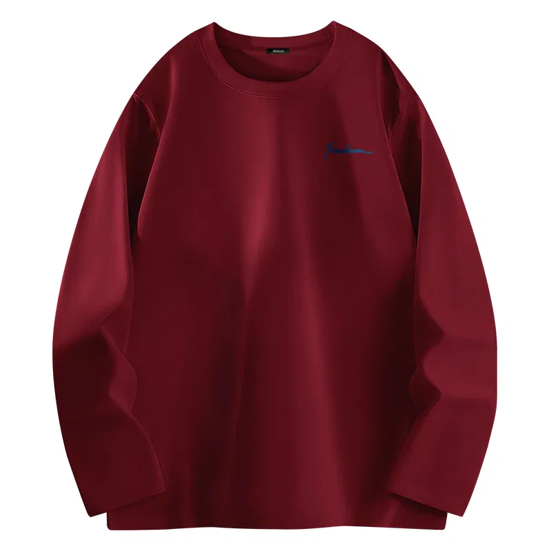 Детская футболка с принтом Good Luck Comes to Chest Logo MINISO, Burgundy