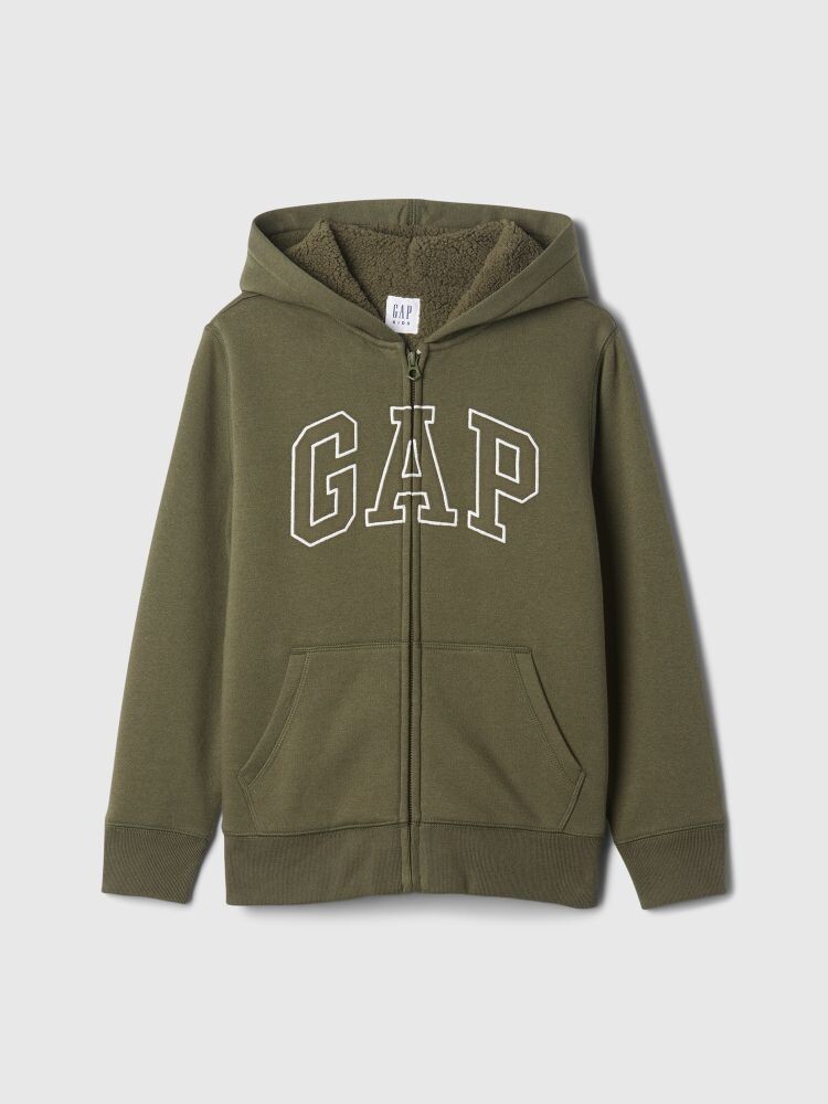 

Детская толстовка из шерпы с логотипом Gap, зеленый