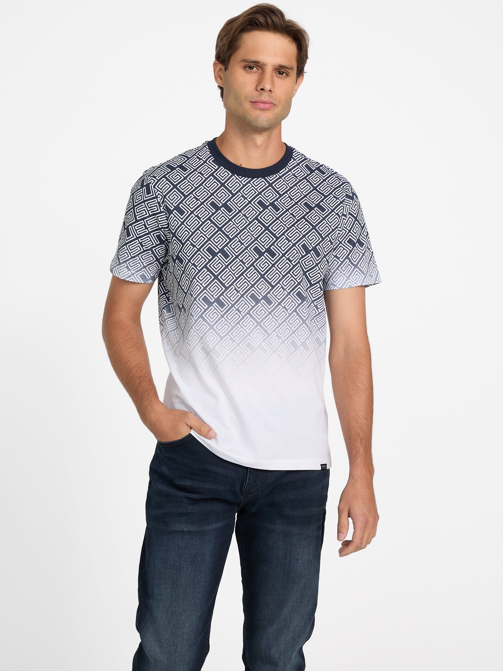 

Футболка с круглым вырезом и логотипом Gael Guess Factory, цвет planetary blue