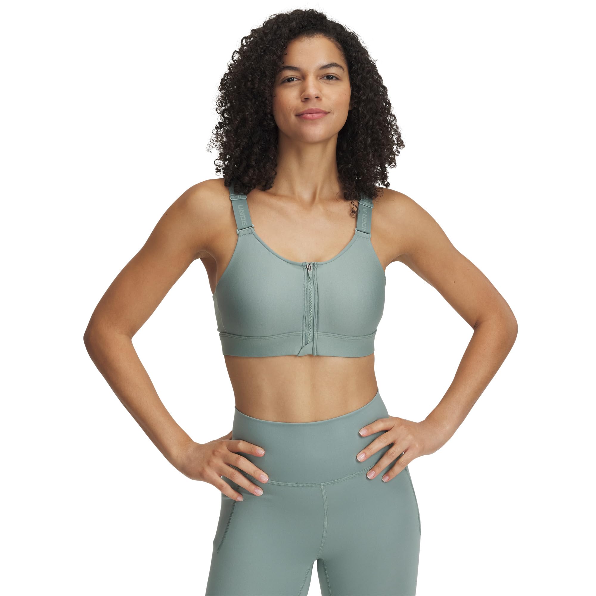 

Спортивный бюстгальтер Under Armour Infinity High Impact Zip Sports Bra, Silica Green