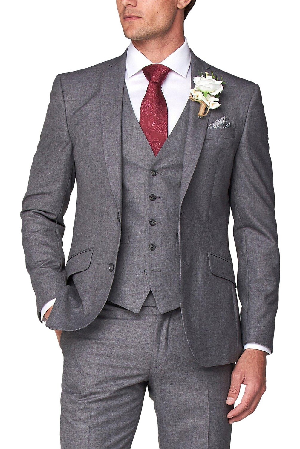 

Классический однотонный пиджак Occasions, серый
