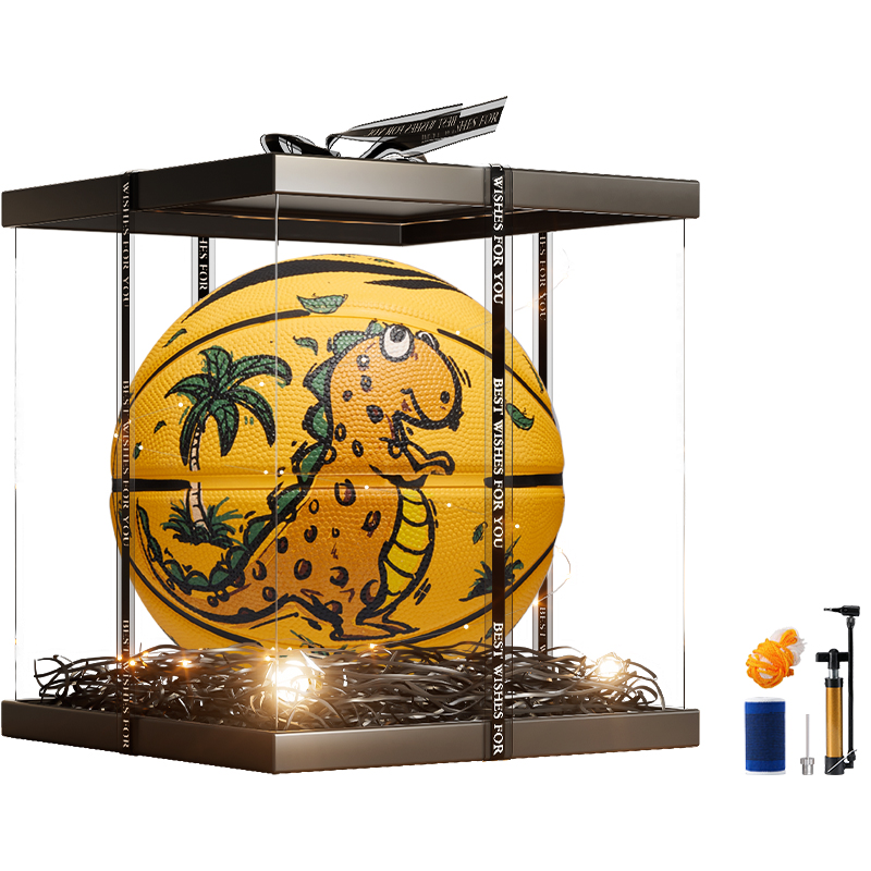 

LINING Детский баскетбольный мяч 4 размера для игры в помещении и на улице, желтый, резиновый