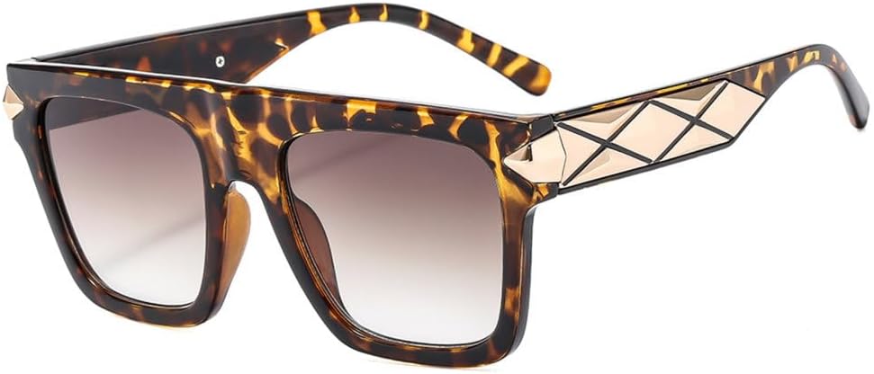 

Модные большие квадратные солнцезащитные очки для женщин и мужчин в стиле панк, современные солнцезащитные очки, трендовые модели, защита от ультрафиолета UV400 MUTYNE, Leopard Tea