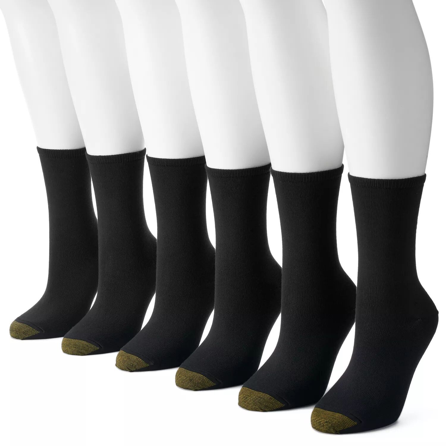 

Женские GOLDTOE 6 шт. Твердые мягкие носки для экипажа GOLDTOE, черный
