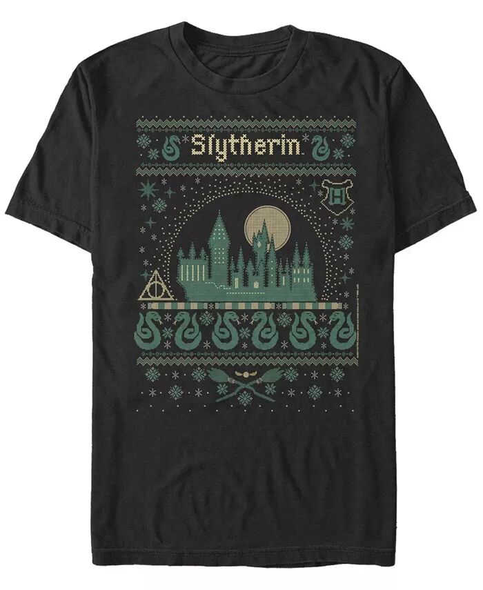 

Мужская футболка-свитер Slytherin с коротким рукавом и круглым вырезом Fifth Sun, черный