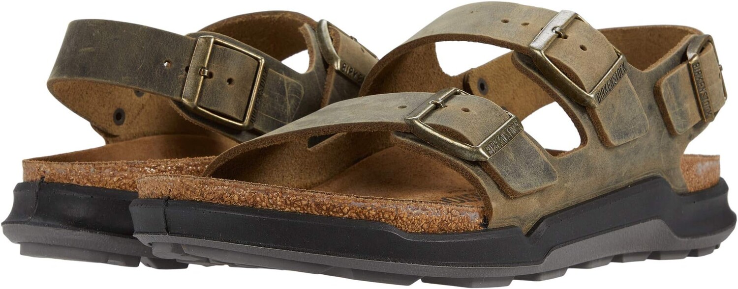 

Сандалии Milano Rugged (Men) Birkenstock, цвет Faded Khaki Oiled Leather