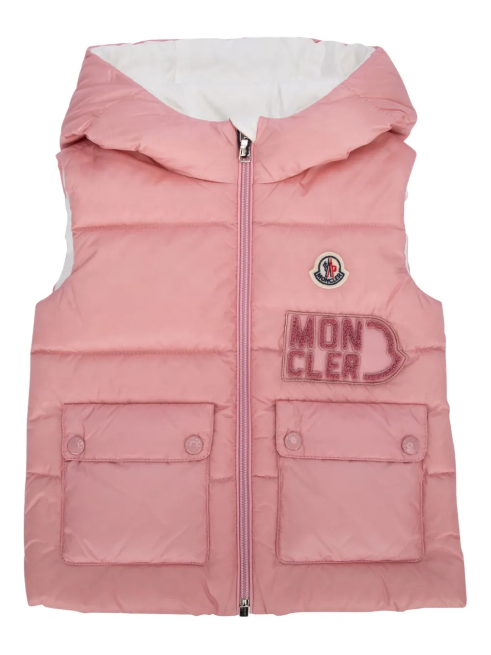 

Дутый жилет Amy Moncler Enfant, розовый
