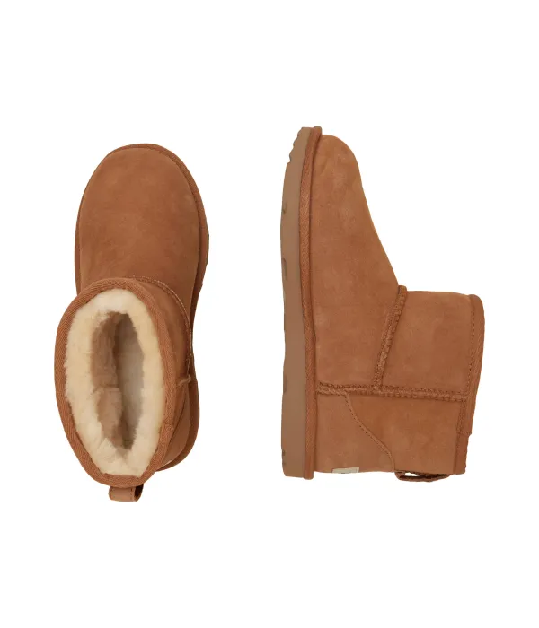 Кожаные зимние ботинки детские классические мини II Ugg, коричневый — фото 3